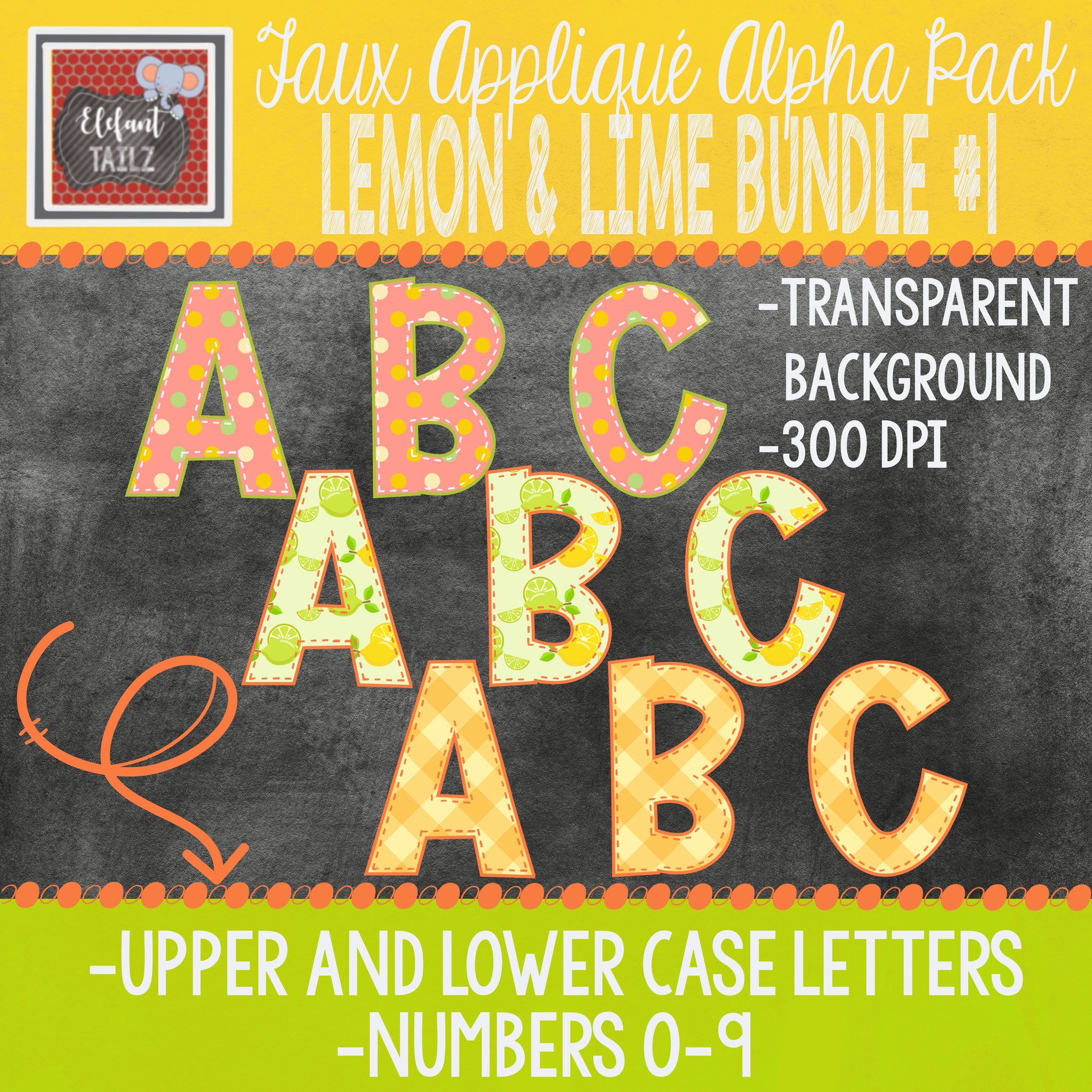 Alpha & Number Pack - Lemon & Lime BUNDLE #1