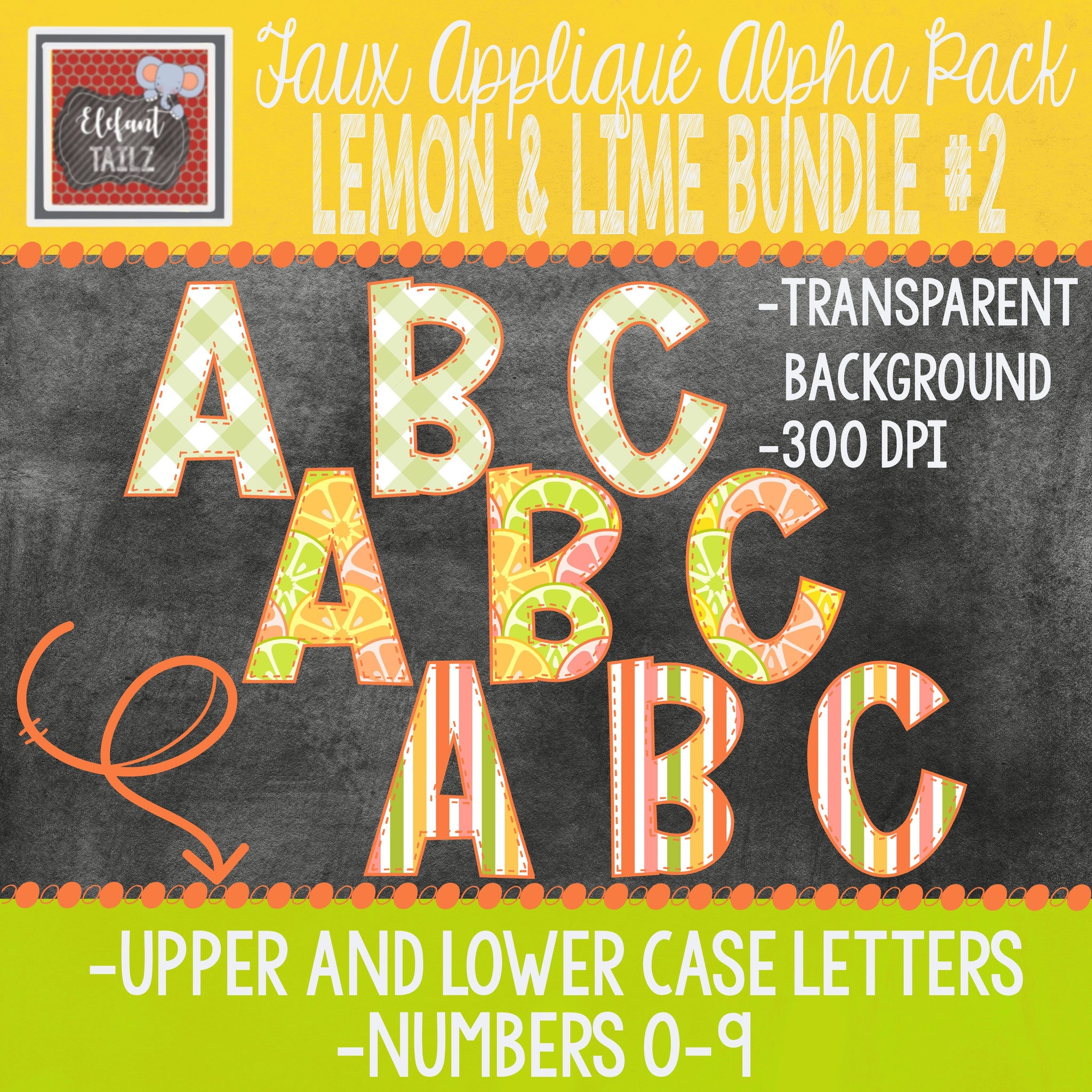 Alpha & Number Pack - Lemon & Lime BUNDLE #2