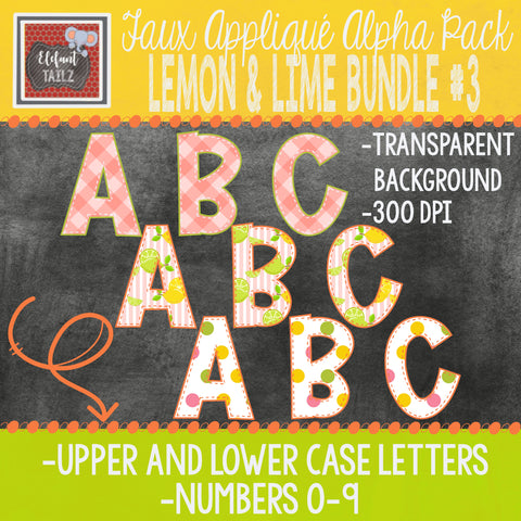 Alpha & Number Pack - Lemon & Lime BUNDLE #3