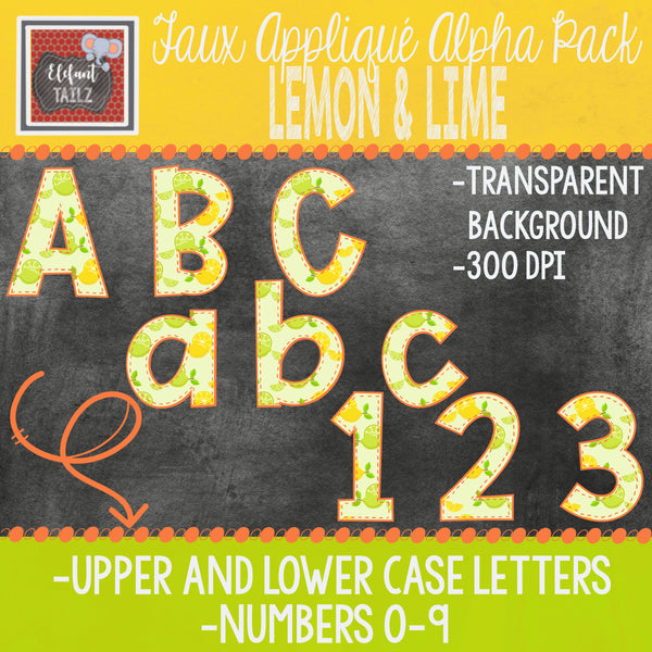 Alpha & Number Pack - Lemon & Lime BUNDLE #1