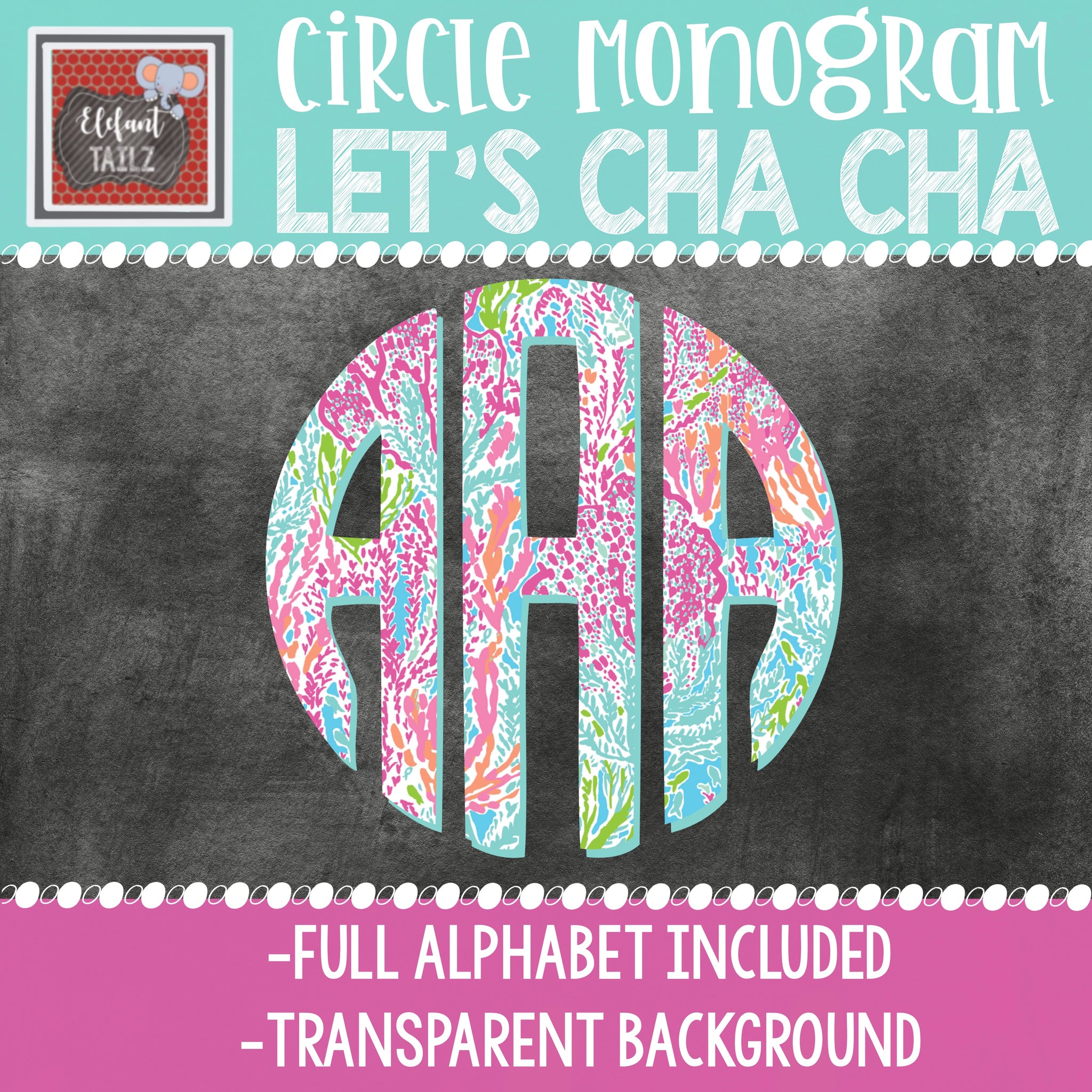 Lilly Pulitzer Let's Cha Cha Circle Monogram