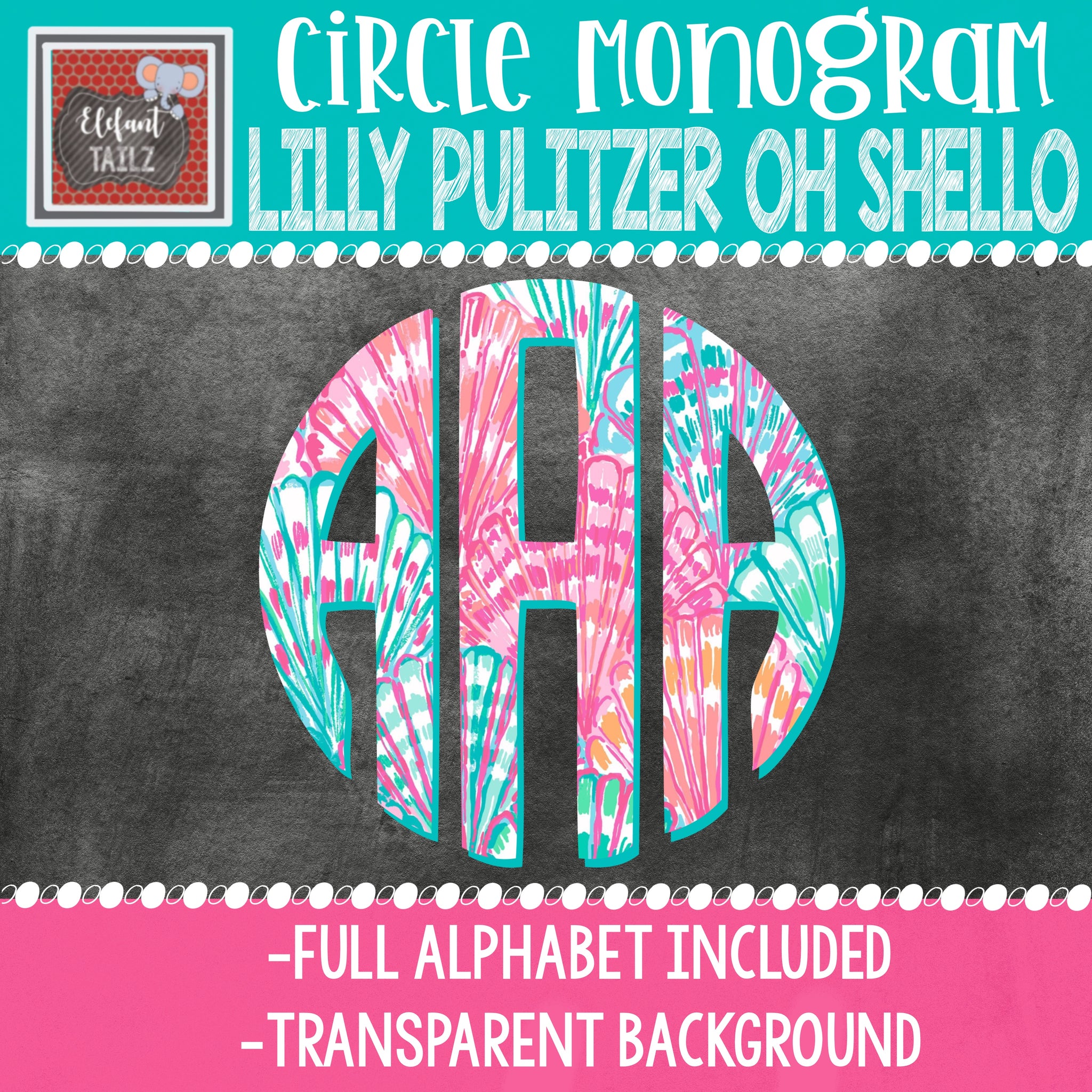 Lilly Pulitzer Oh Shello Circle Monogram