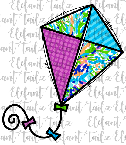 Purple & Blue Preppy Kite