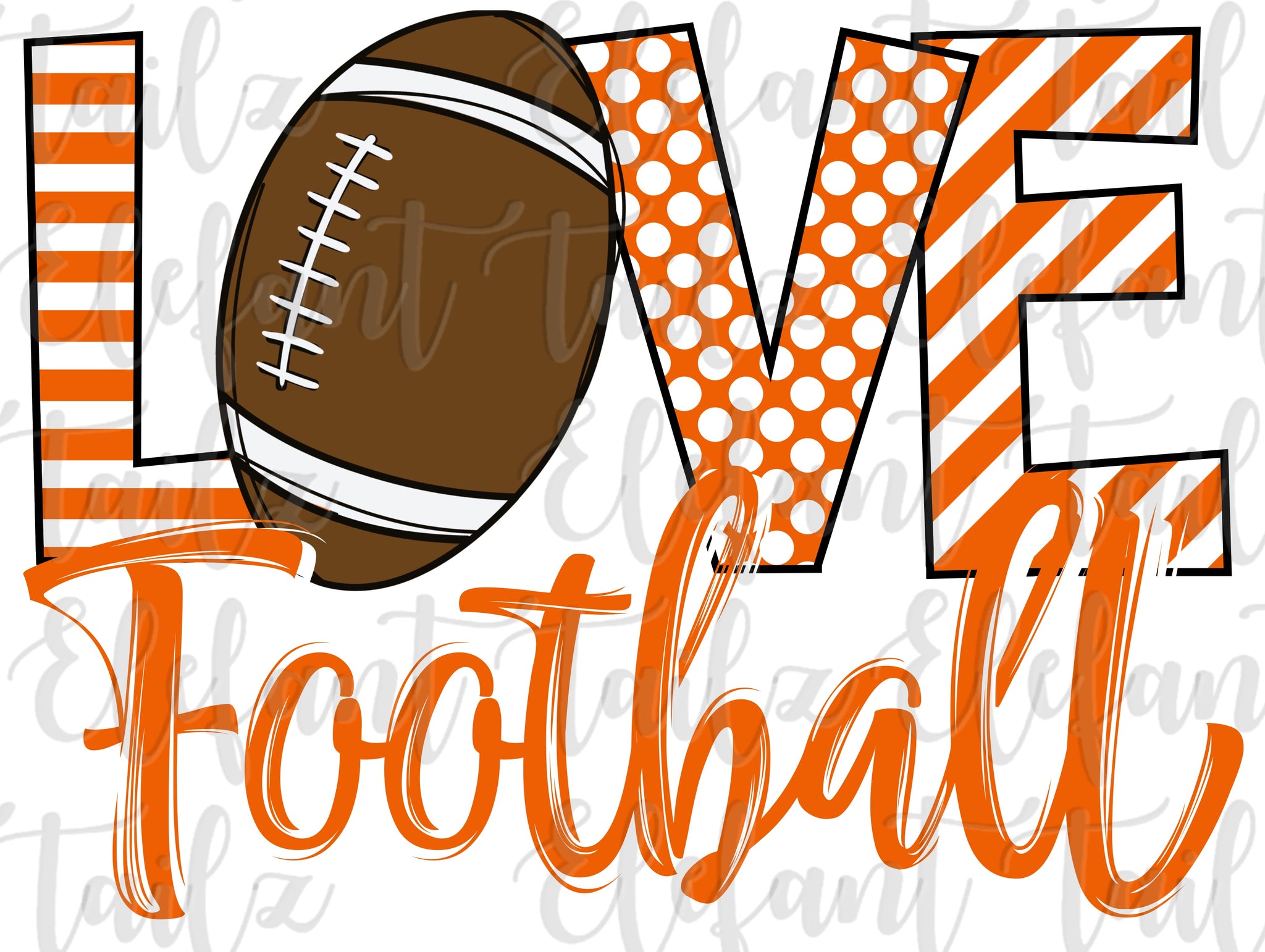 Love Football Orange & White