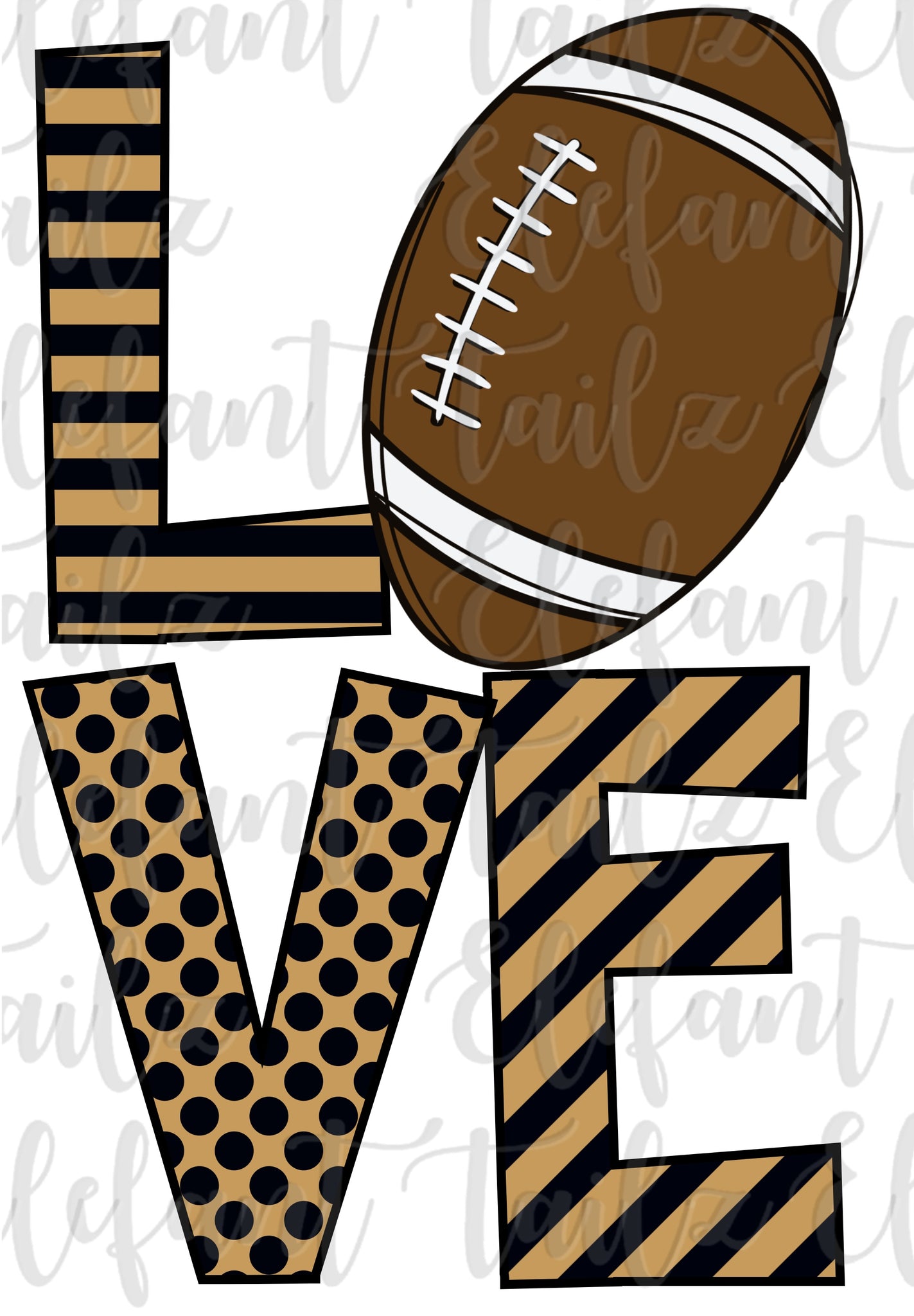 Love Football Vertical Black & Gold