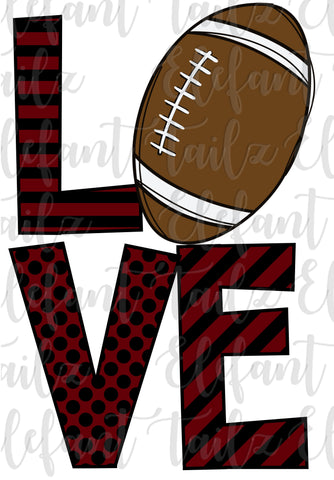 Love Football Vertical Maroon & Black
