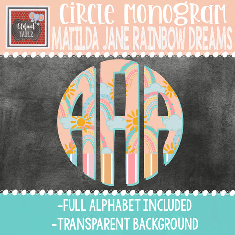 Rainbow Dreams Circle Monogram