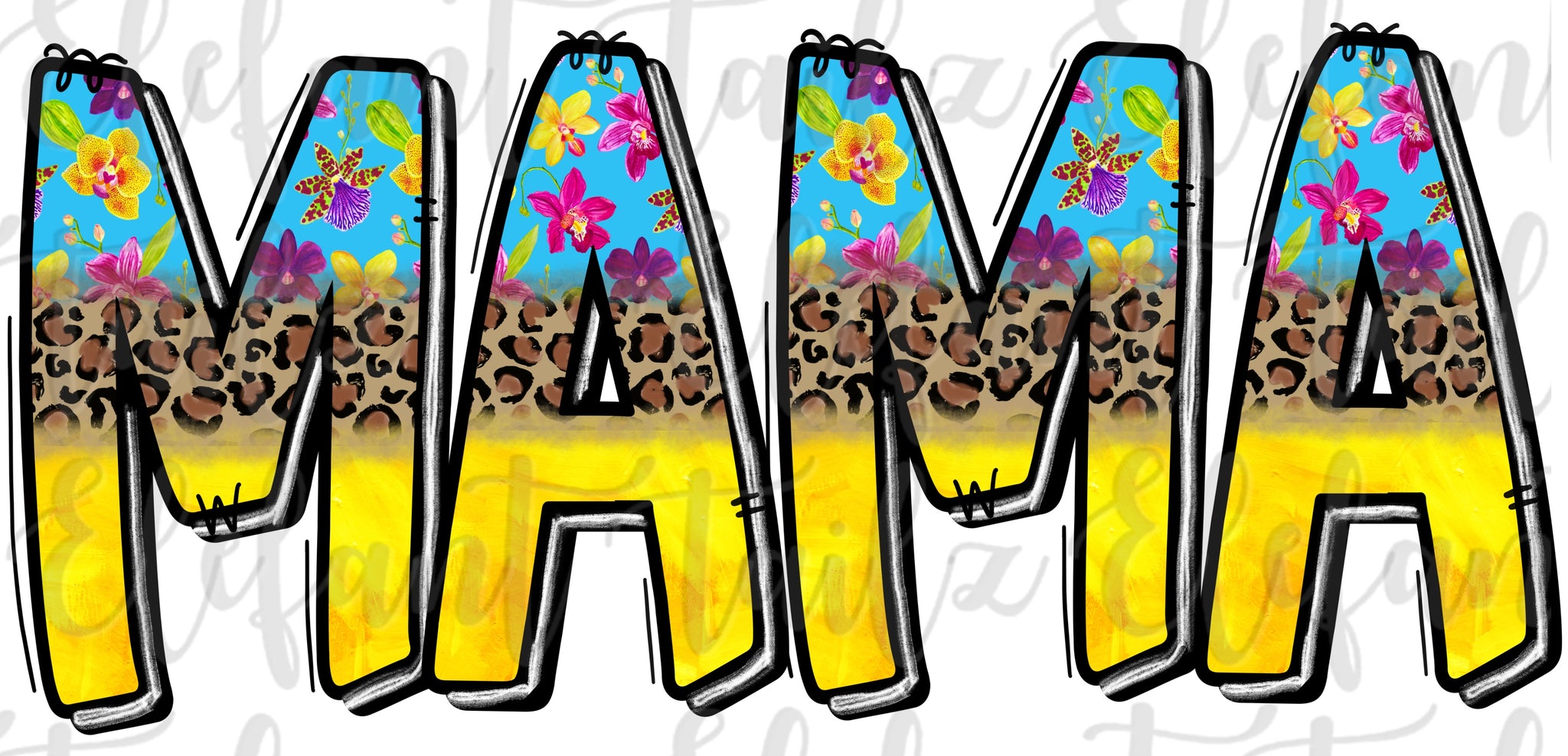 Mama - Tropical, Leopard, & Yellow