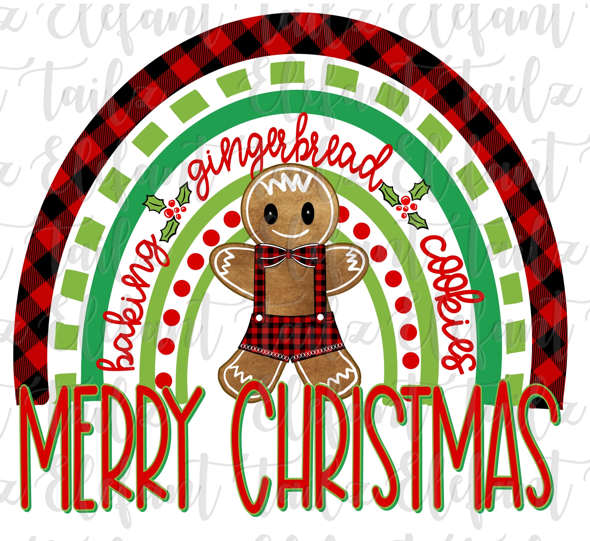 Merry Christmas Gingerbread Boy Rainbow
