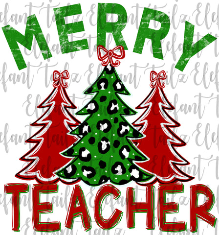 Merry Teacher Tree Trio