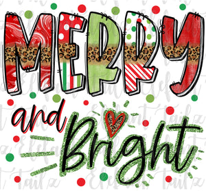 TRANSFER:  Merry & Bright - Red, Lime, & Leopard
