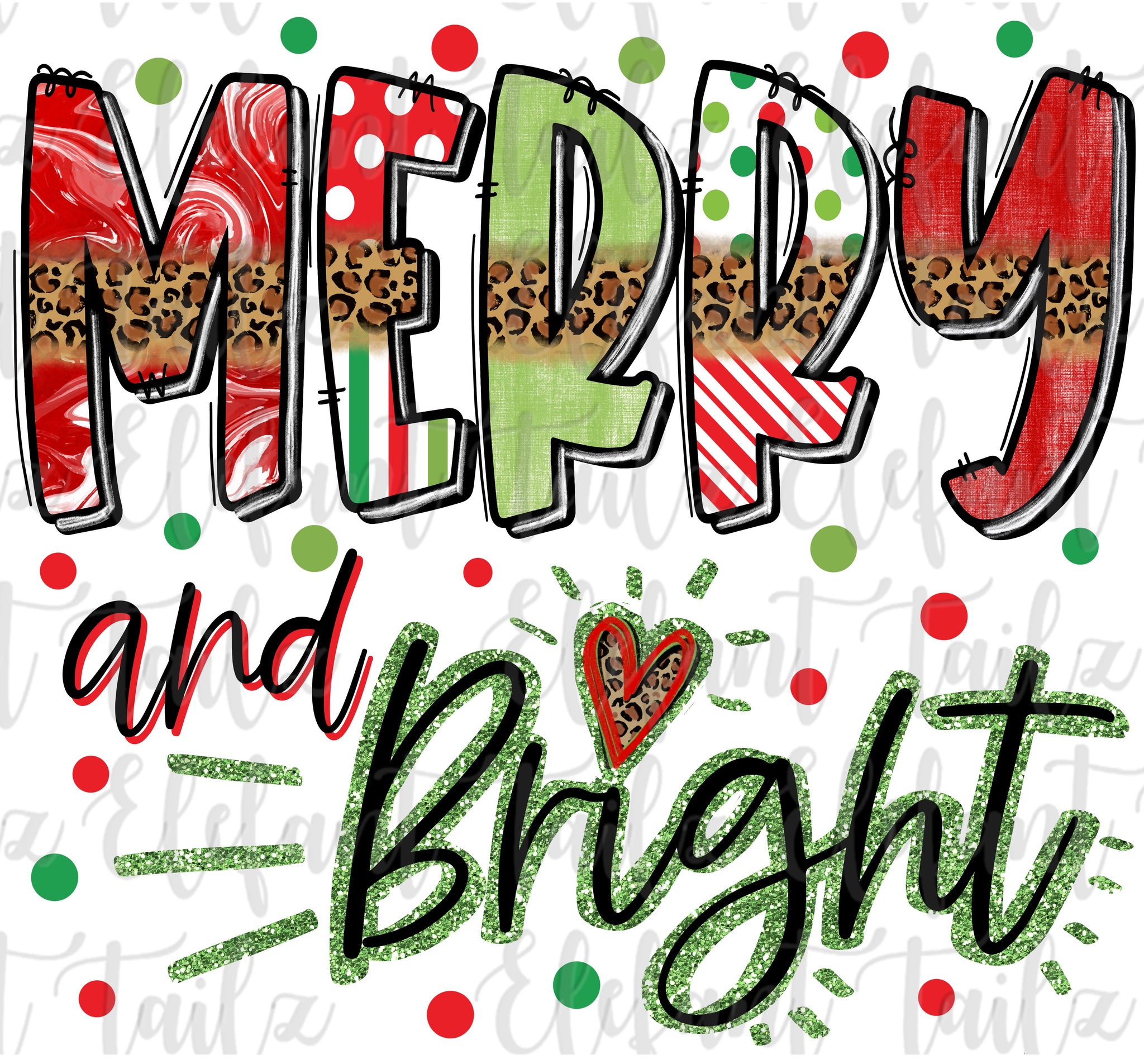Merry & Bright - Red, Lime, & Leopard