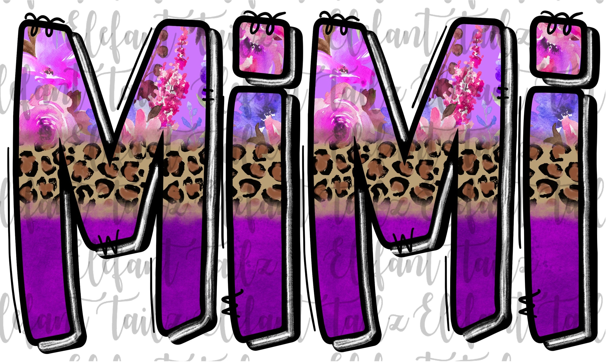 Mimi Purple Floral Leopard