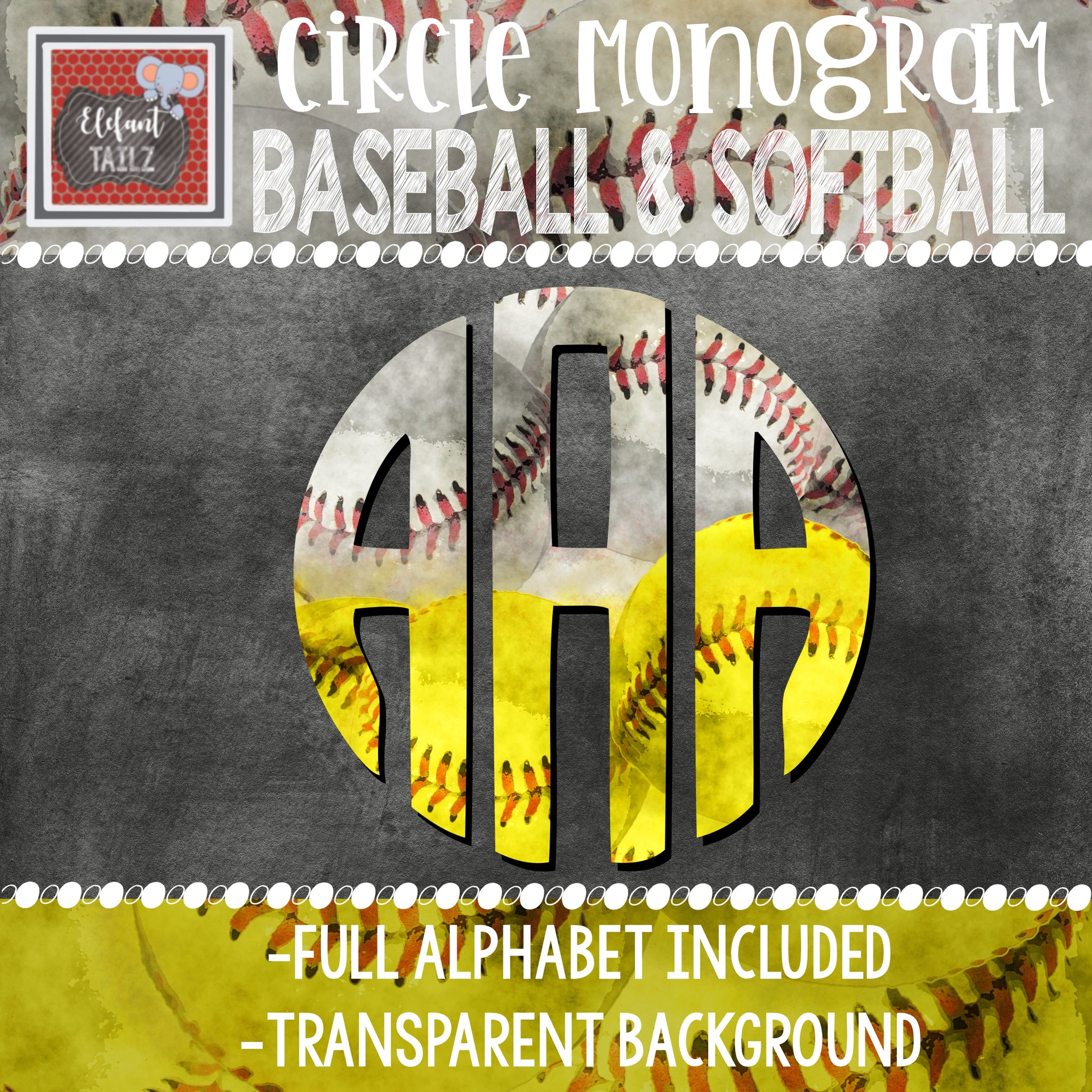 Baseball & Softball Circle Monogram