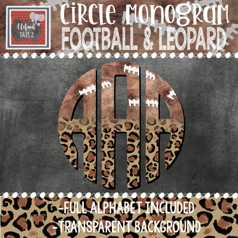 Football & Leopard Circle Monogram