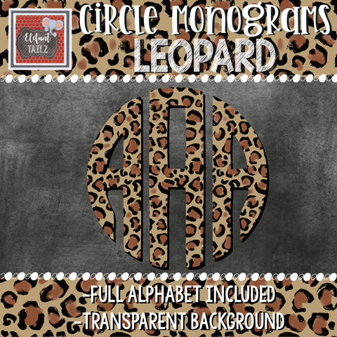 Circle Monogram - Leopard