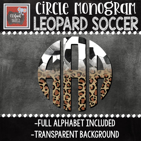 Soccer Leopard Circle Monogram