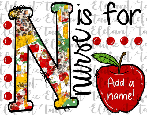 N is for Nurse - Apple