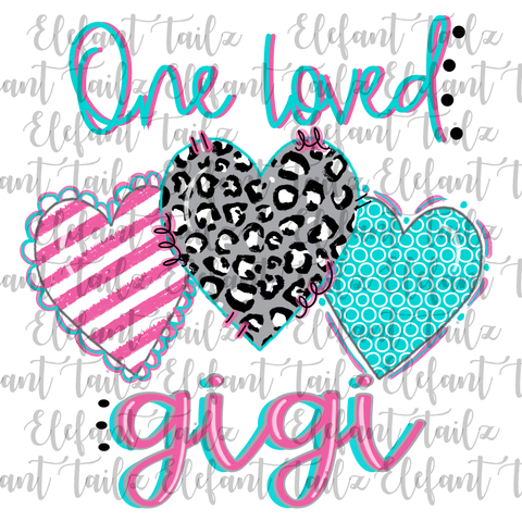 One Loved Gigi Leopard Heart Trio