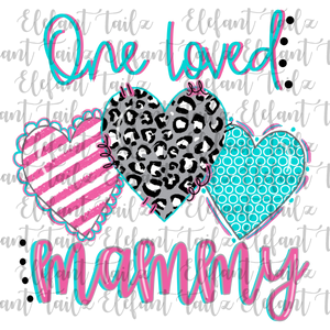 One Loved Mammy Leopard Heart Trio