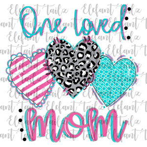 One Loved Mom Leopard Heart Trio