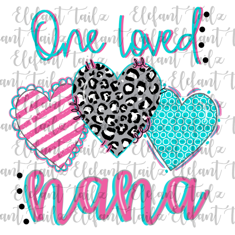 One Loved Nana Leopard Heart Trio