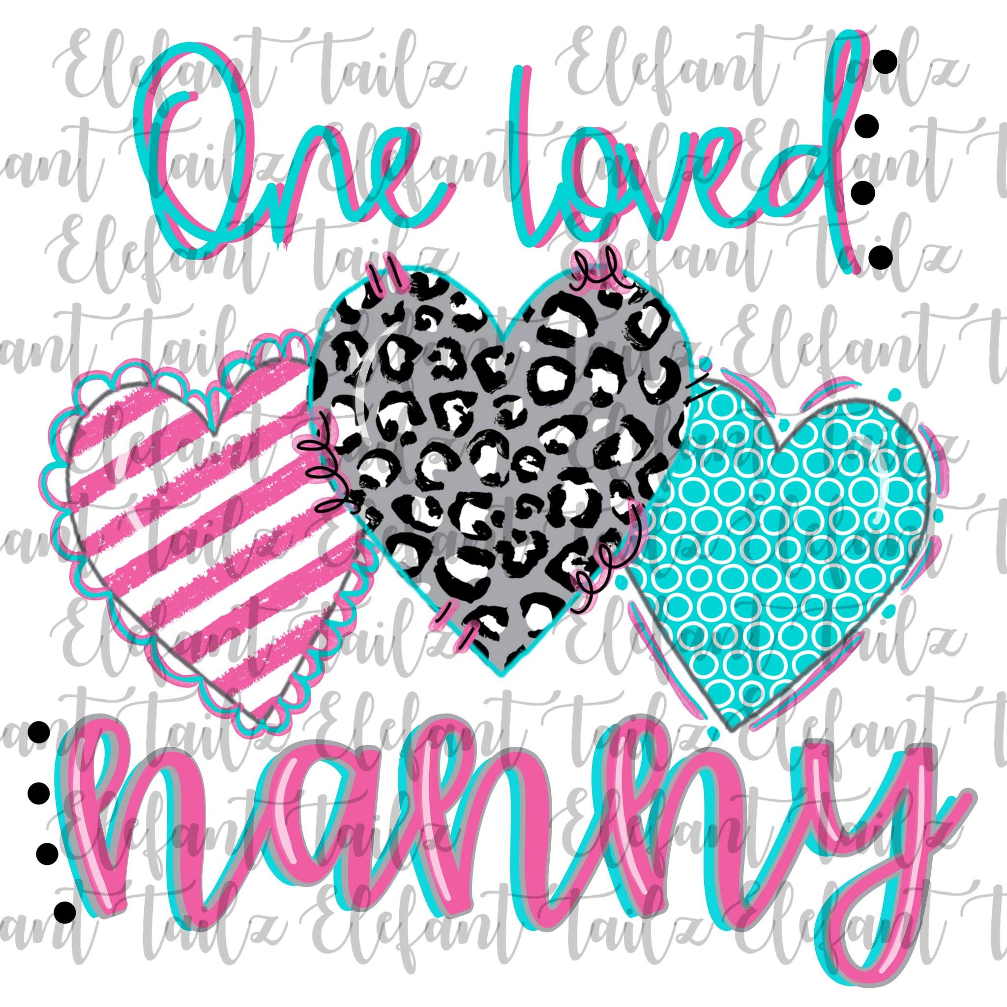 One Loved Nanny Leopard Heart Trio