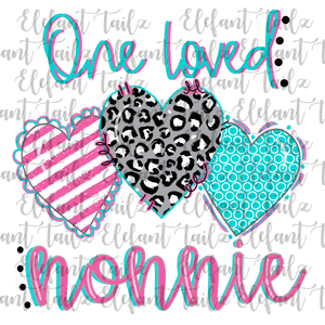 One Loved Nonnie Leopard Heart Trio