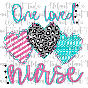 One Loved Nurse Leopard Heart Trio