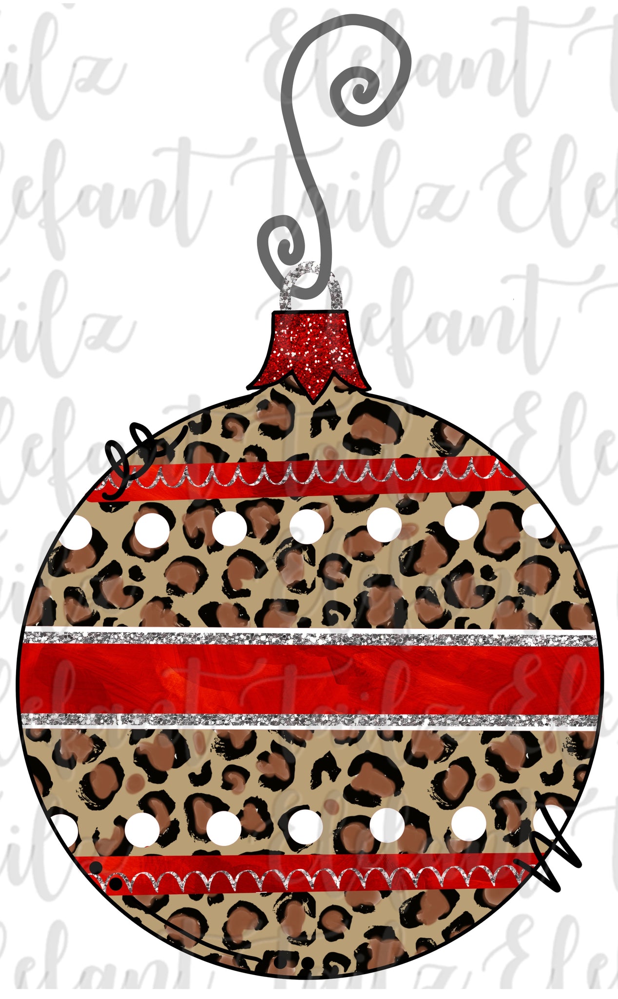 Ornament - Leopard & Red