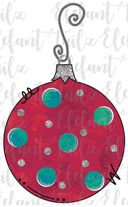 Holiday Floral Red Ornament #2