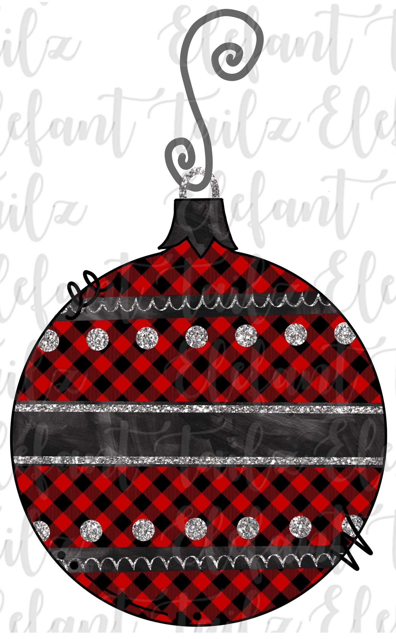 Ornament - Red & Black Buffalo Plaid