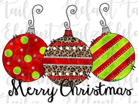 Ornament Trio - Merry Christmas #2