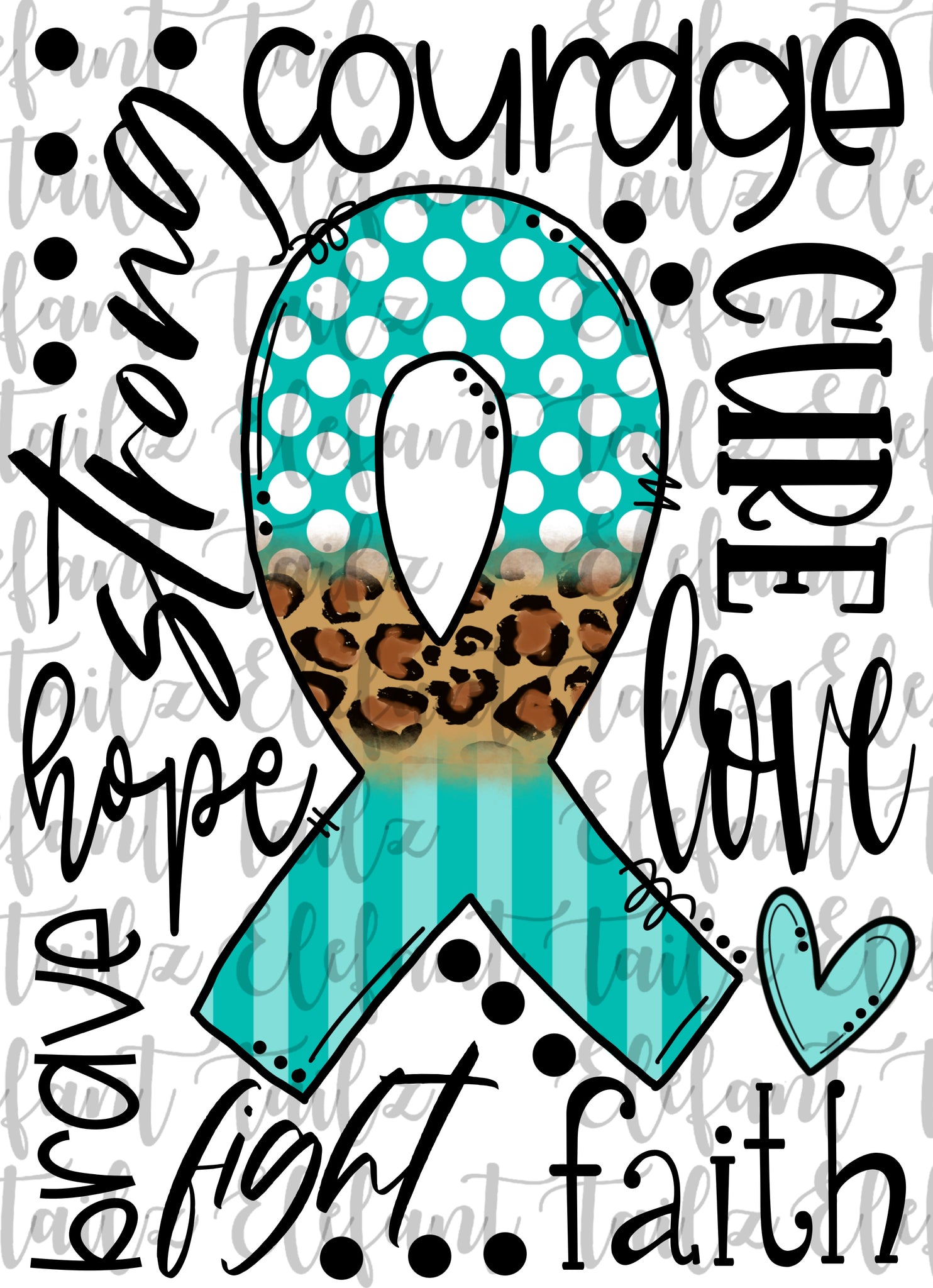Ovarian Cancer Awareness Typography
