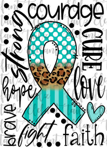 Ovarian Cancer Awareness Typography