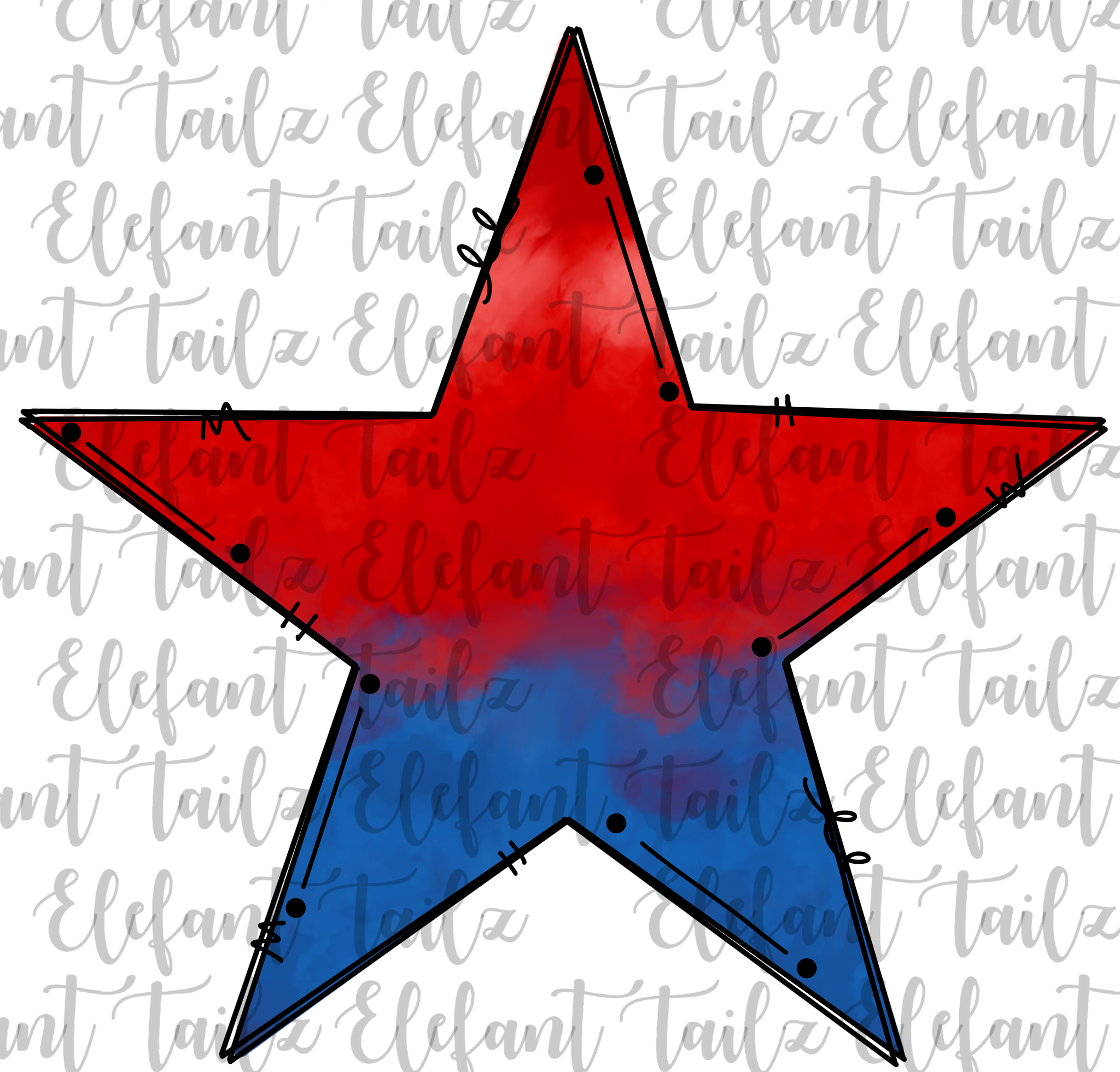 Patriotic Watercolor Star