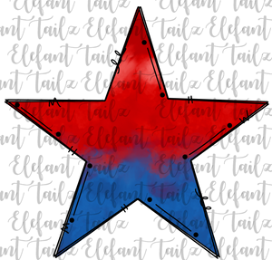 Patriotic Watercolor Star