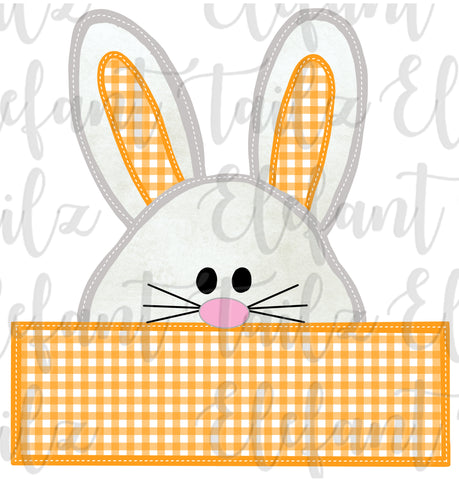 Peeping Bunny Orange Gingham