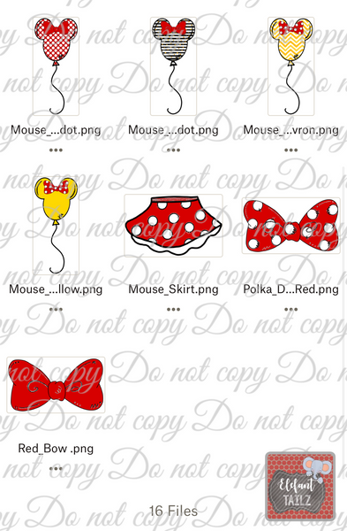 Doodle Alpha BUNDLE - Magical Mouse Girl - Red