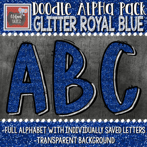 Doodle Alpha - Glitter Royal Blue