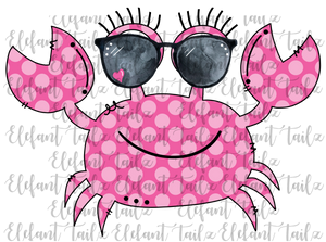 Crab with Sunglasses Pink