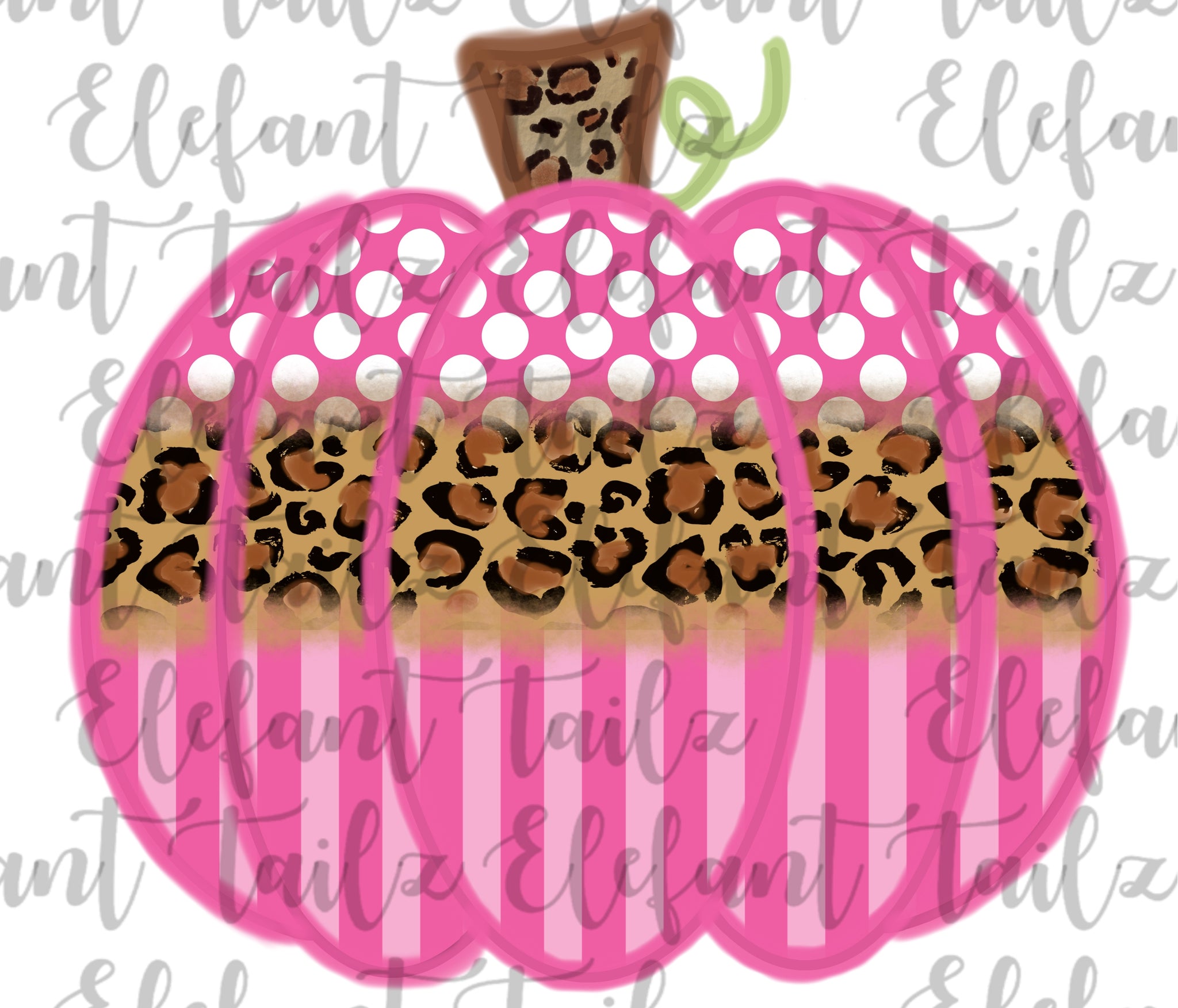 Pink Dot & Stripe Pumpkin