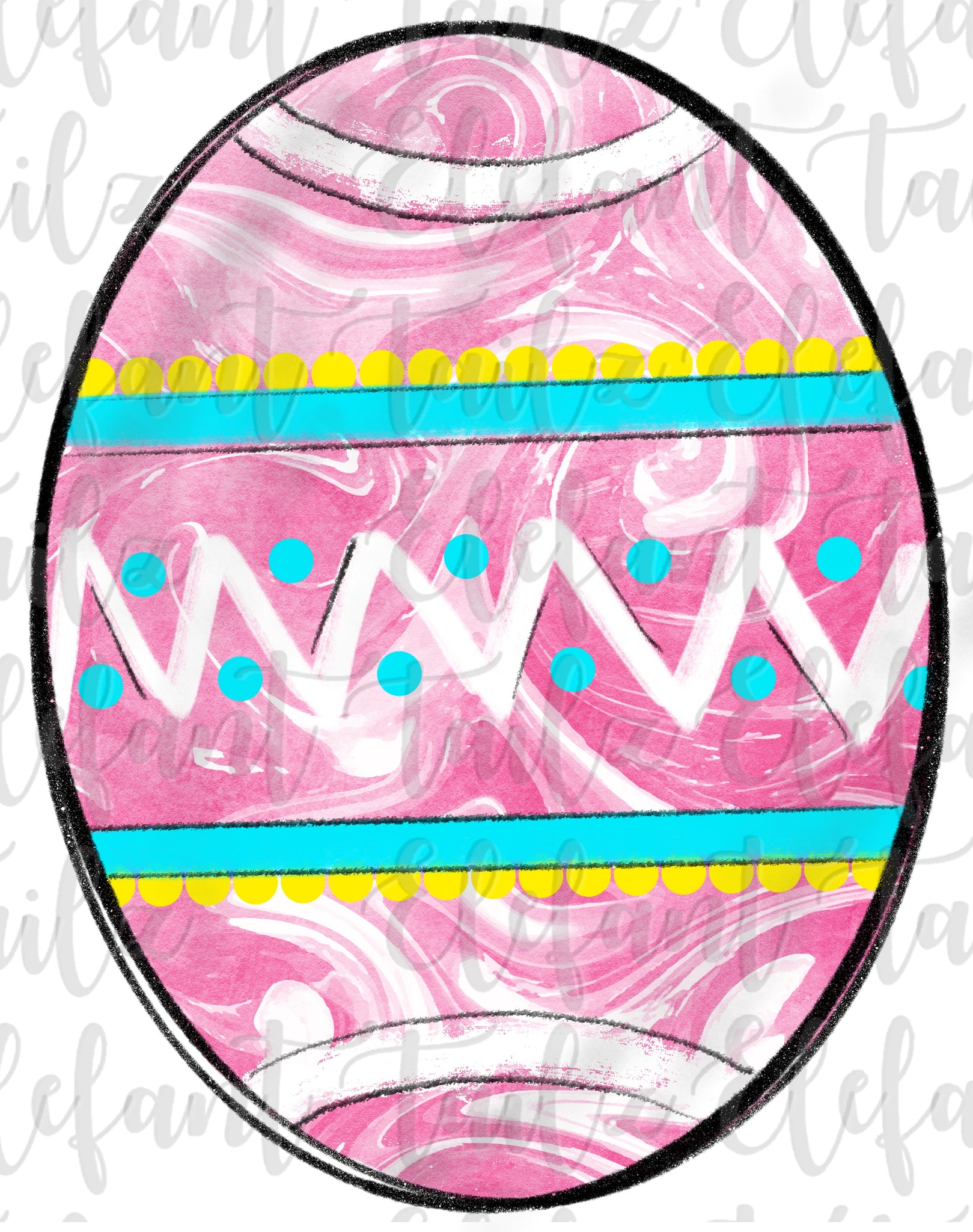 Pink Swirly Easter Egg