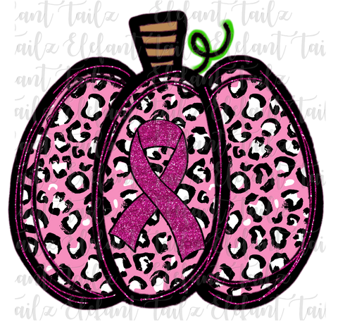 Pink Leopard Breast Cancer Pumpkin