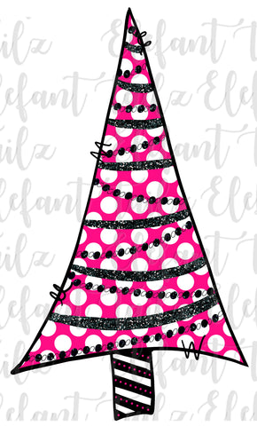 Pink Polka Dot Christmas Tree