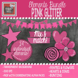 Pink Glitter Elements BUNDLE