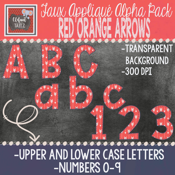 Alpha & Number Pack - Red-Orange, Navy, & Cream BUNDLE #1