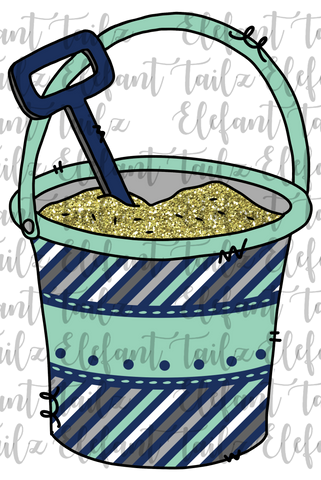 Sand Bucket Teal & Navy