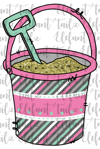 Sand Bucket Teal & Pink