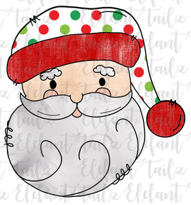 TRANSFER:  Santa Head - Christmas Polka Dot